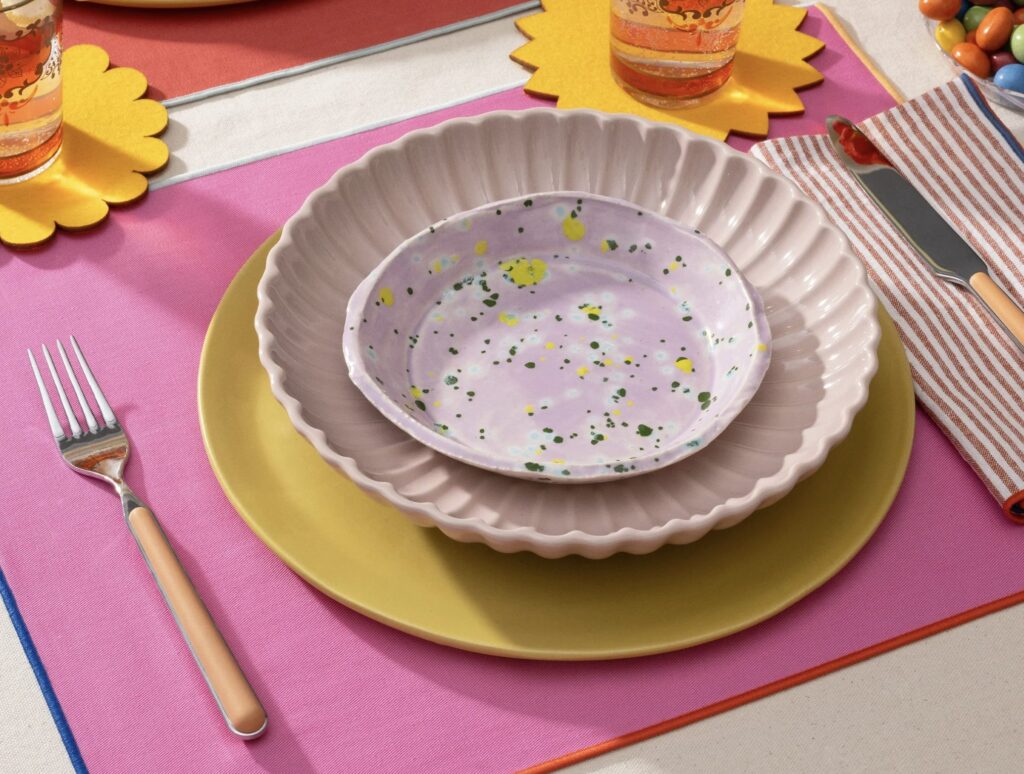 Lollipop Reclaimed Two-Tone Placemat used in a table setting